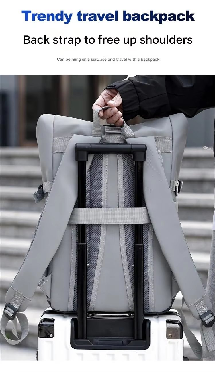 Water-Resistant Large Capacity Outdoor Business Travel Oxford Roll Top Backpack product detail