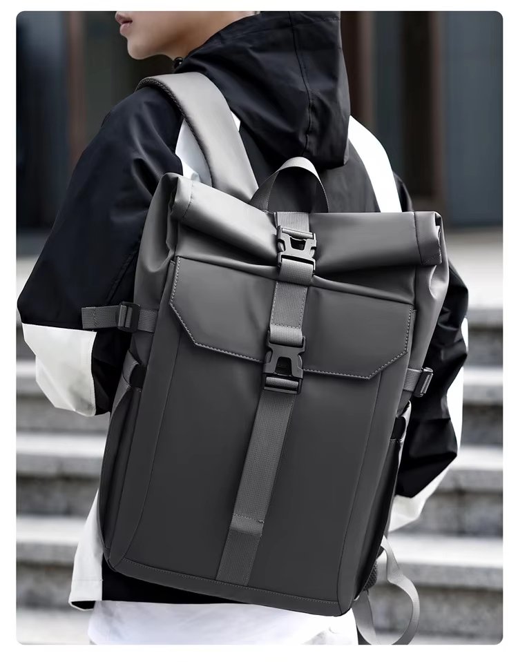 Water-Resistant Large Capacity Outdoor Business Travel Oxford Roll Top Backpack product detail