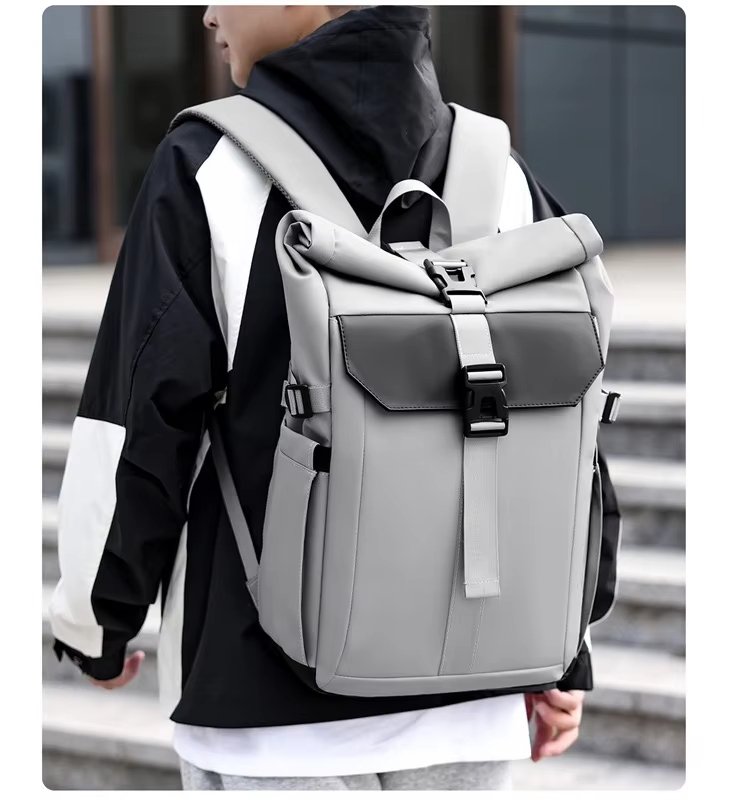 Water-Resistant Large Capacity Outdoor Business Travel Oxford Roll Top Backpack product detail
