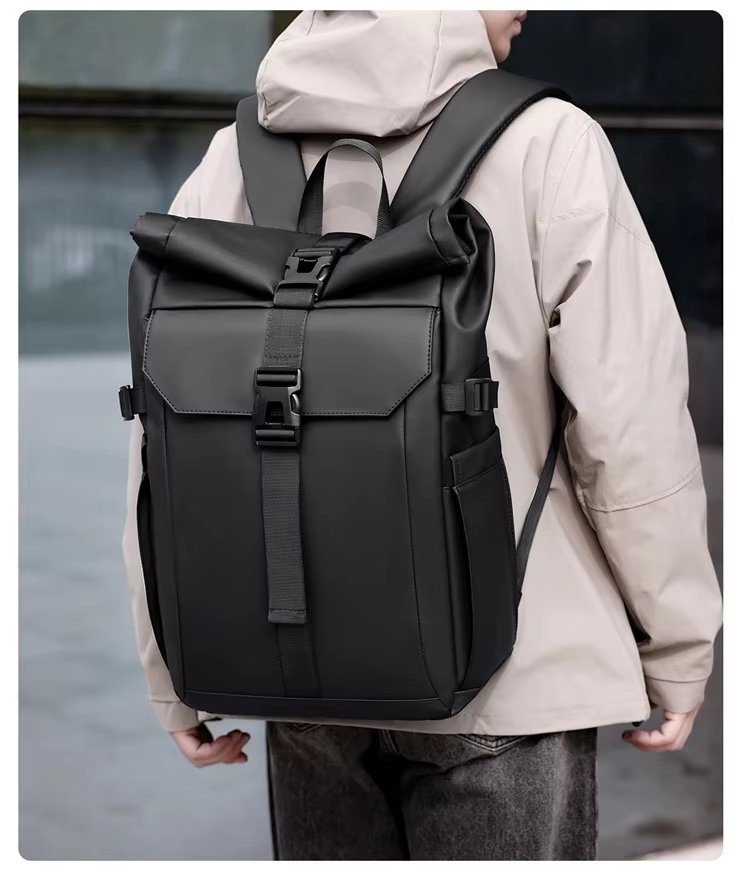 Water-Resistant Large Capacity Outdoor Business Travel Oxford Roll Top Backpack product detail