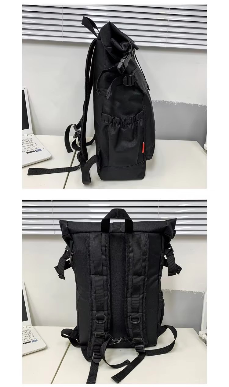 Water-Resistant Modern Outdoor Travel School Oxford Roll Top Backpack product detail