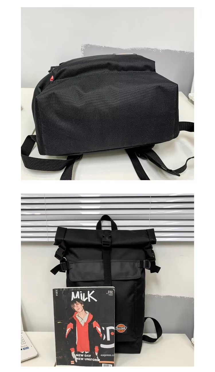 Water-Resistant Modern Outdoor Travel School Oxford Roll Top Backpack product detail