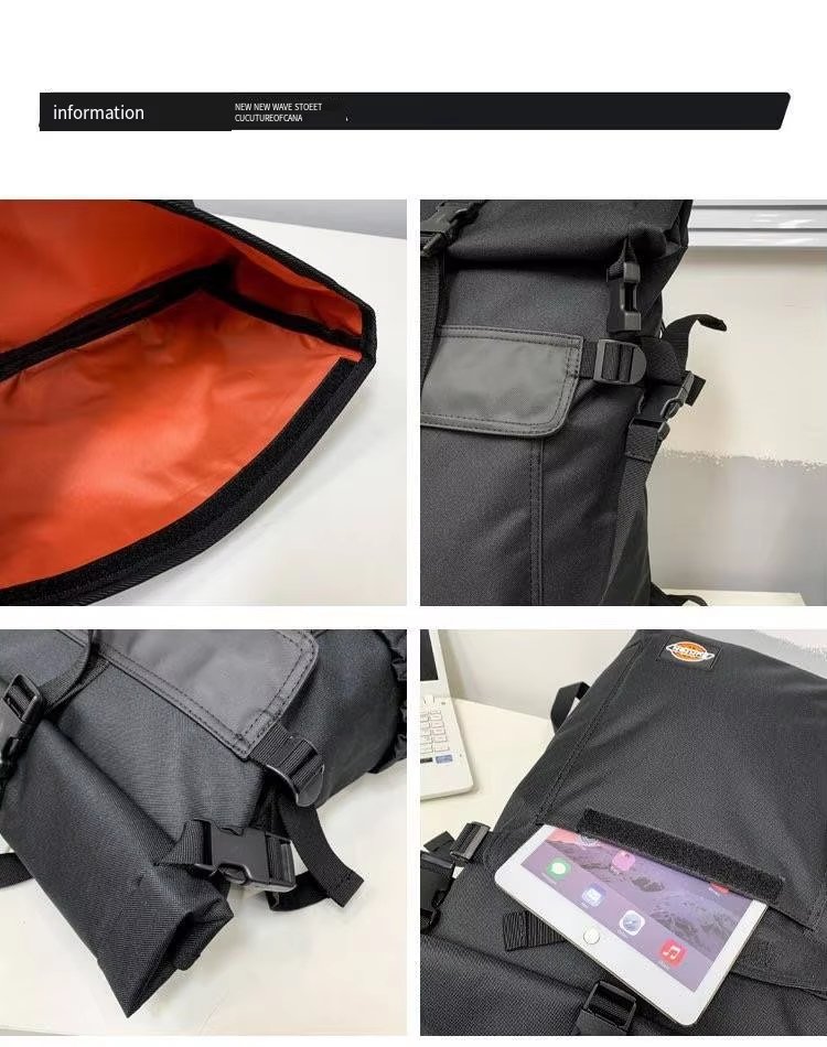 Water-Resistant Modern Outdoor Travel School Oxford Roll Top Backpack product detail