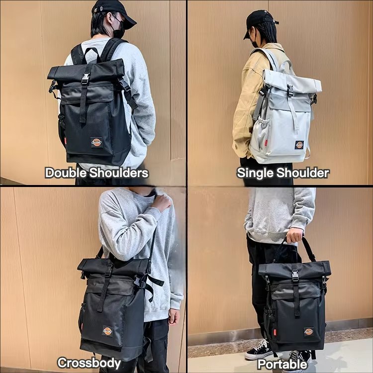 Water-Resistant Modern Outdoor Travel School Oxford Roll Top Backpack product detail