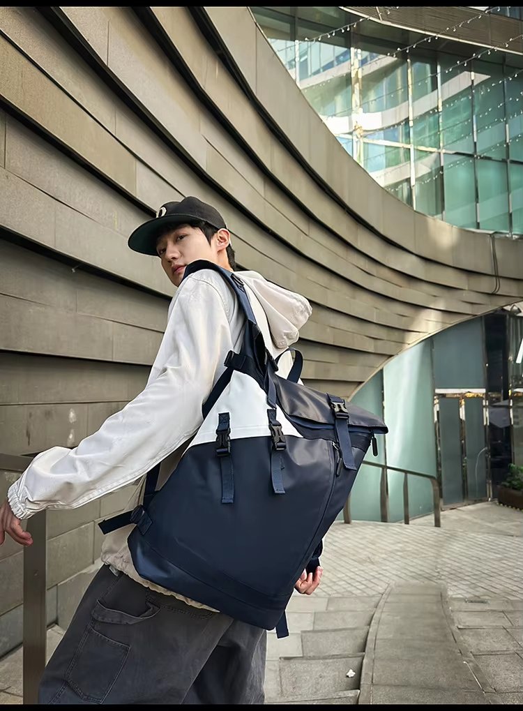 Water-Resistant Large Capacity Lightweight Modern Outdoor Oxford Roll Top Backpack product detail