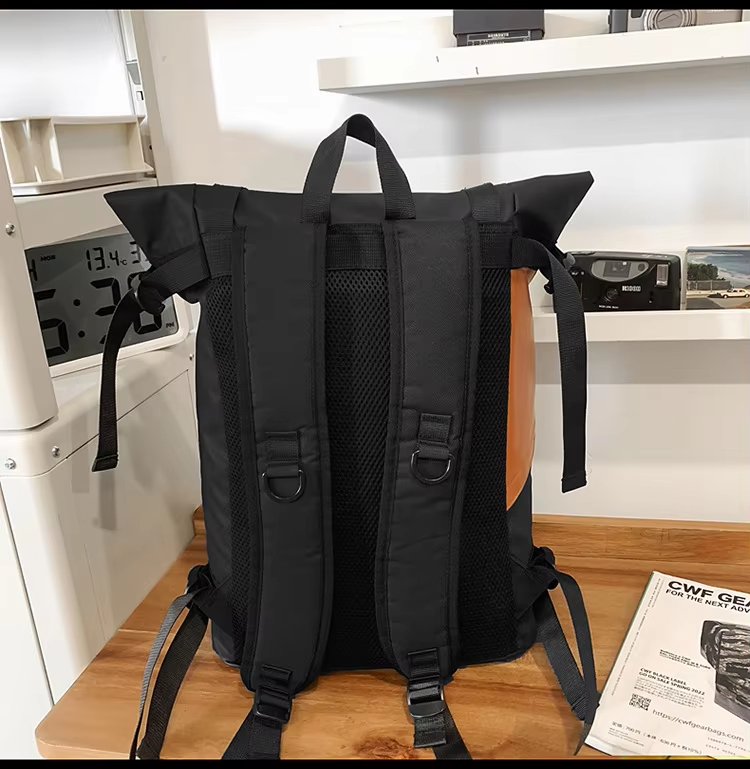 Water-Resistant Large Capacity Lightweight Modern Outdoor Oxford Roll Top Backpack product detail