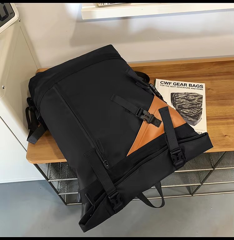Water-Resistant Large Capacity Lightweight Modern Outdoor Oxford Roll Top Backpack product detail