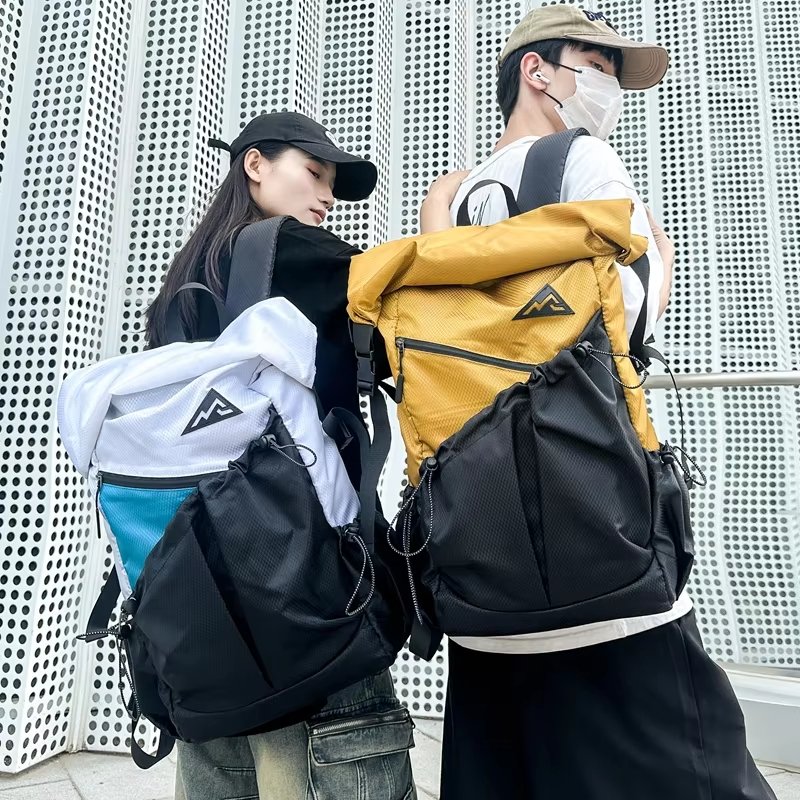 Water-Resistant Outdoor Travel School Casual Polyester Roll Top Backpack product detail