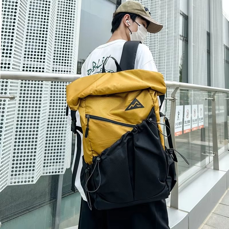 Water-Resistant Outdoor Travel School Casual Polyester Roll Top Backpack product detail