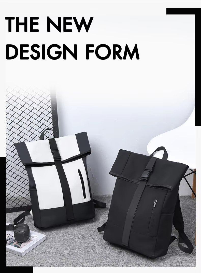 Water-Resistant Large Capacity Outdoor Business Travel Oxford Roll Top Backpack product detail