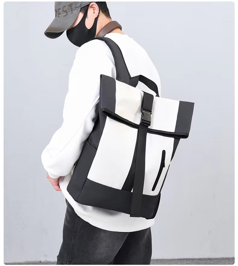 Water-Resistant Large Capacity Outdoor Business Travel Oxford Roll Top Backpack product detail
