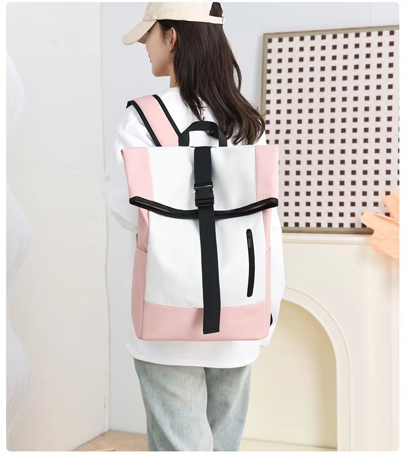 Water-Resistant Large Capacity Outdoor Business Travel Oxford Roll Top Backpack product detail
