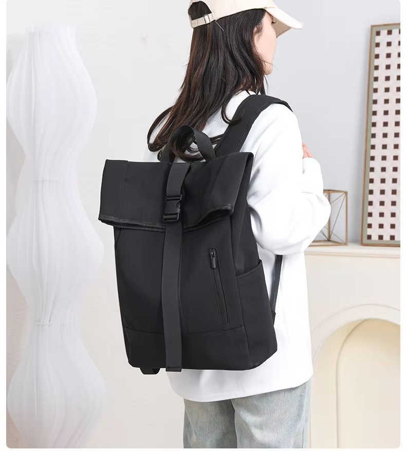 Water-Resistant Large Capacity Outdoor Business Travel Oxford Roll Top Backpack product detail