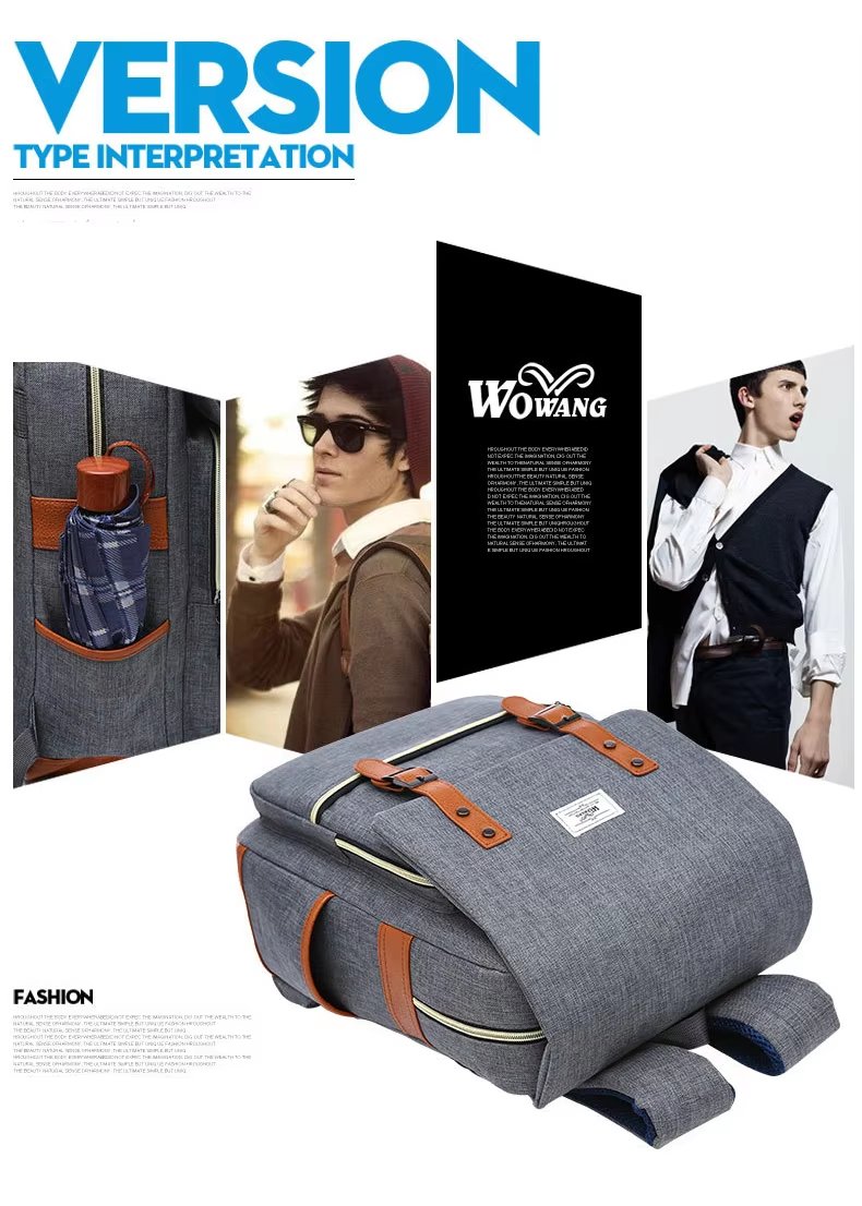 Water-Resistant Large Capacity USB Business Travel Nylon Laptop Backpack product detail