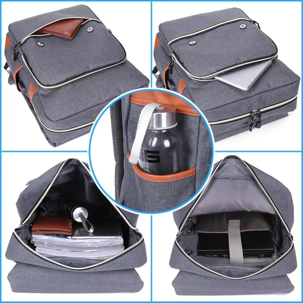 Water-Resistant Large Capacity USB Business Travel Nylon Laptop Backpack product detail