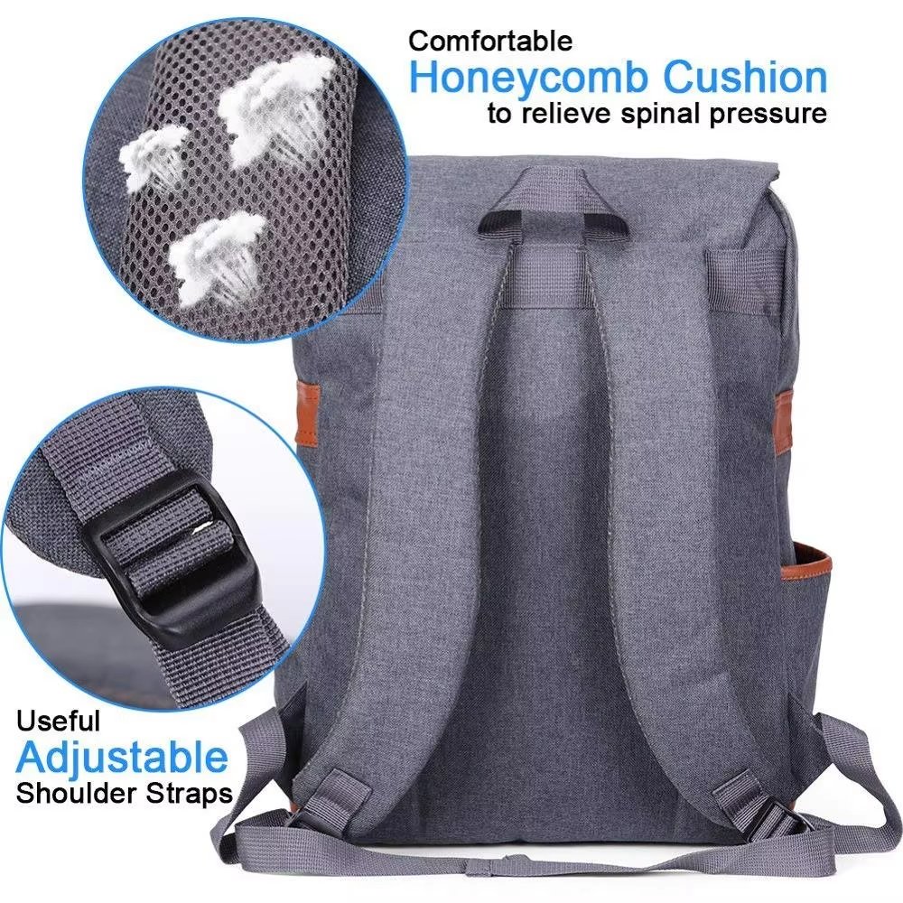 Water-Resistant Large Capacity USB Business Travel Nylon Laptop Backpack product detail
