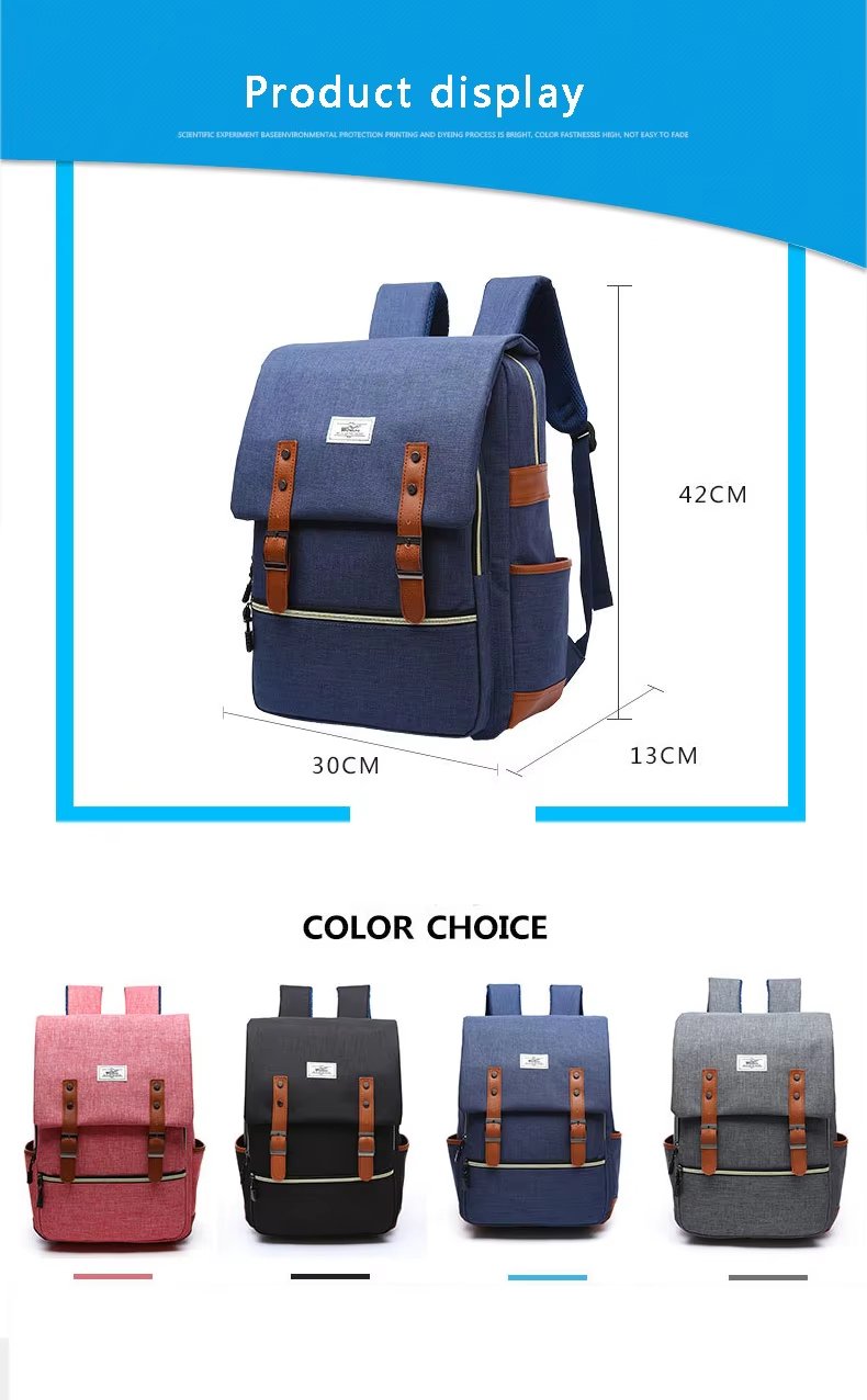Water-Resistant Large Capacity USB Business Travel Nylon Laptop Backpack product detail