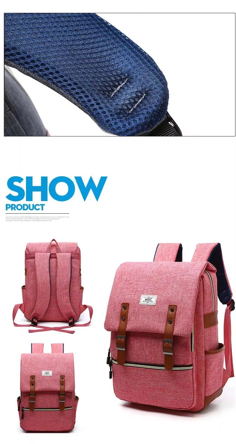 Water-Resistant Large Capacity USB Business Travel Nylon Laptop Backpack product detail
