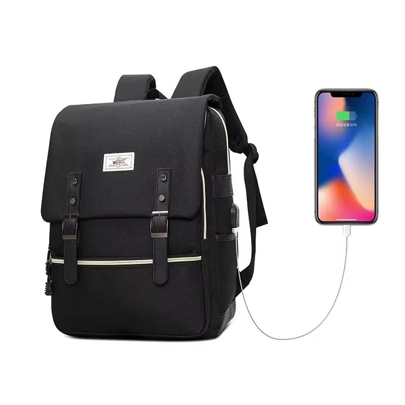 Water-Resistant Large Capacity USB Business Travel Nylon Laptop Backpack product detail