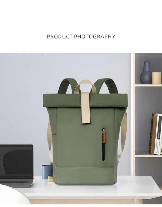 Large Capacity Outdoor Business Travel Casual Canvas Roll Top Backpack product detail