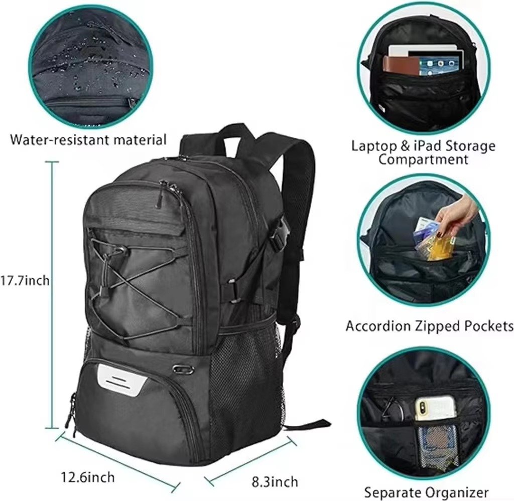 Large Capacity Fitness Basketball Backpack Team Sports Bag- Outdoor Backpack with Stylish Design detail image