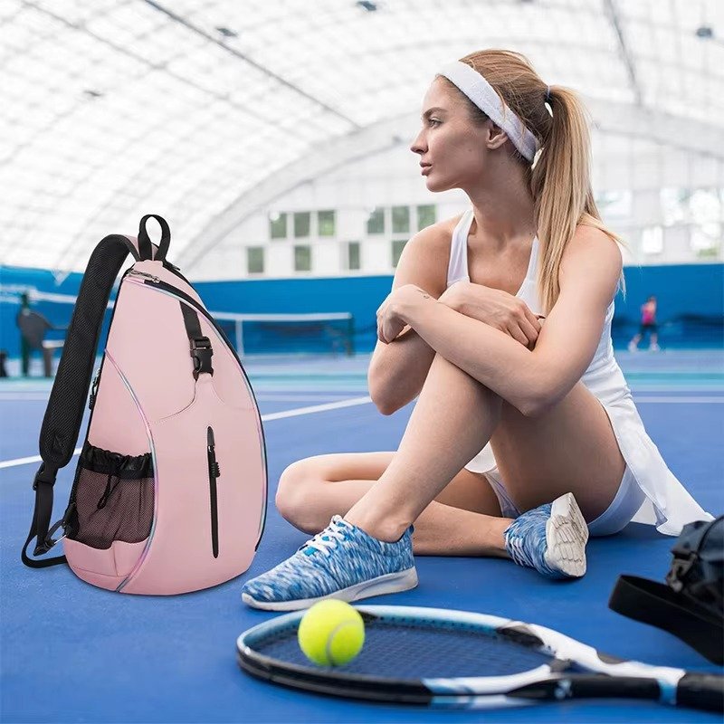 Professional 'S Tennis Sling Backpack Water-Resistant Crossbody Racket Bag with Anti-Theft Feature detail image