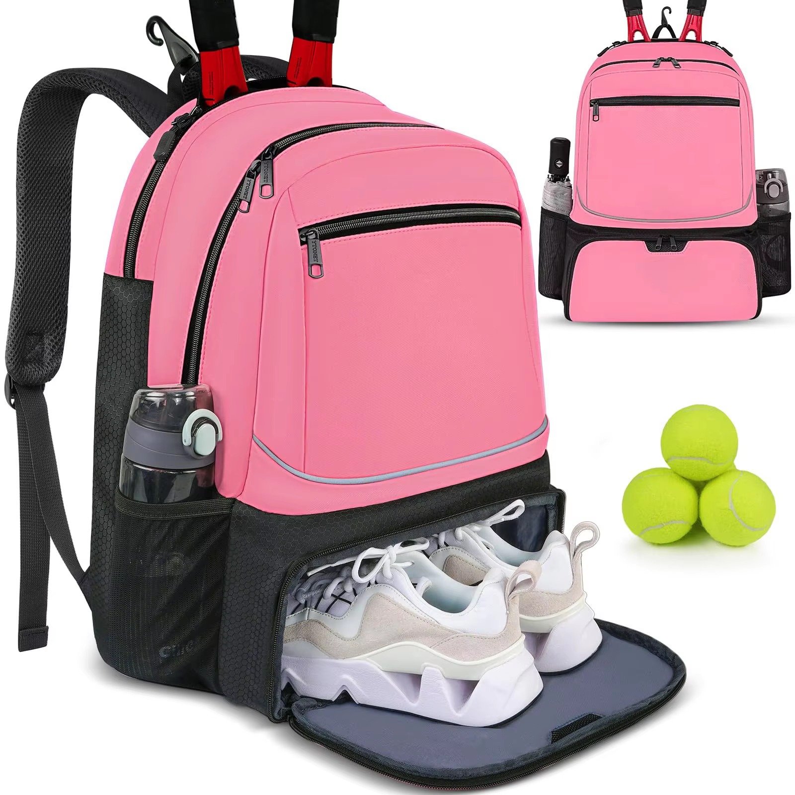 Designed 15l Sports Backpack Waterproof Storage Bag Tennis Pickleball Paddle Set Large Capacity Bag detail image