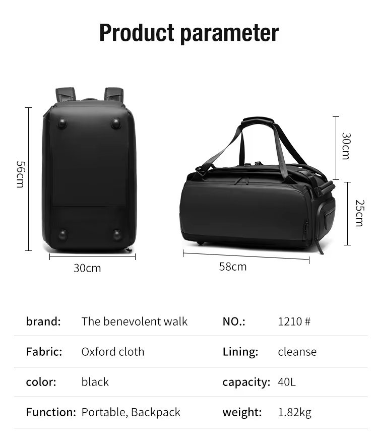 Waterproof Large Capacity Shoe Compartment Multi-function Sports Travel Duffel Backpack - product detail
