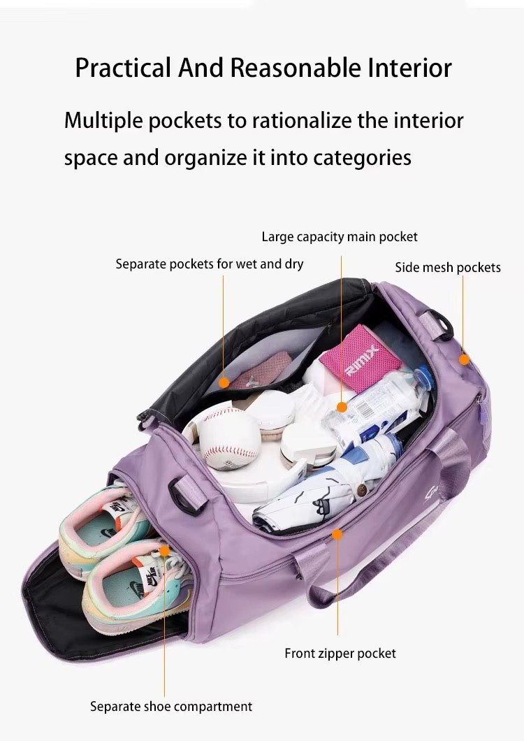 Dry and Wet Separation Large Capacity Fitness Yoga Bag Multifunctional Waterproof Overnight Travel Duffel Bag detail image