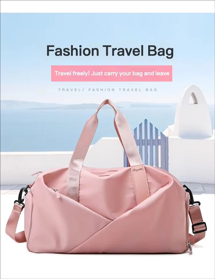 Design Waterproof Leisure Sport Fitness Bag Portable Large Capacity Shoe Compartment Dry Wet Separation Travel Bags detail image