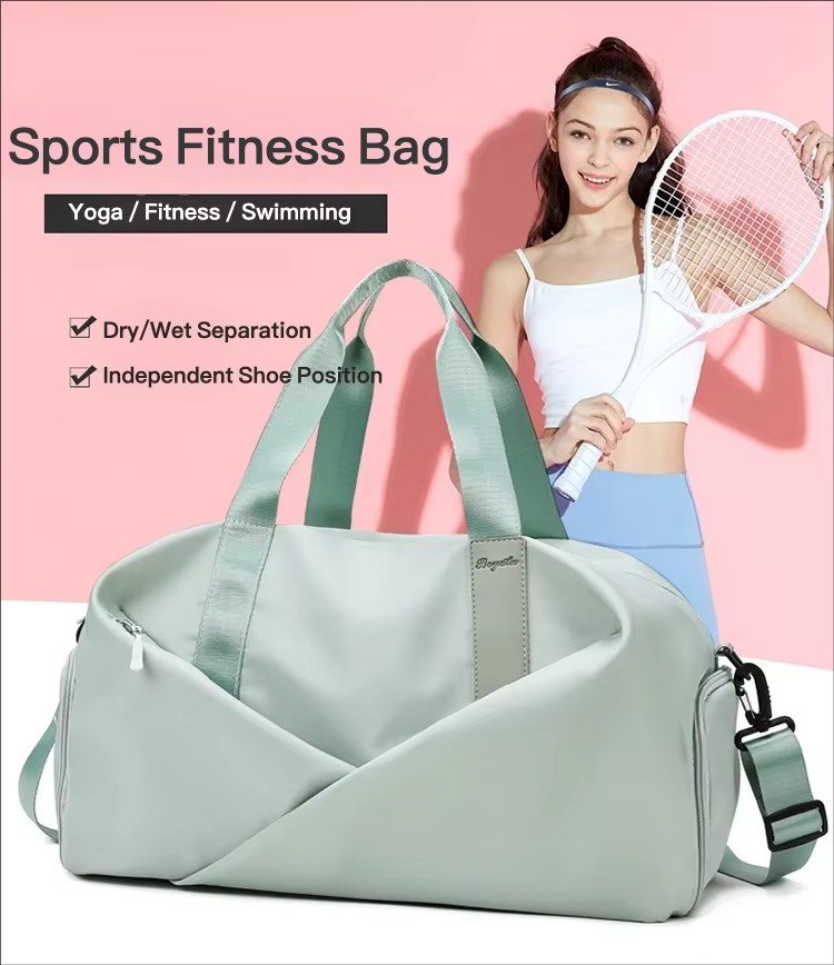 Design Waterproof Leisure Sport Fitness Bag Portable Large Capacity Shoe Compartment Dry Wet Separation Travel Bags detail image