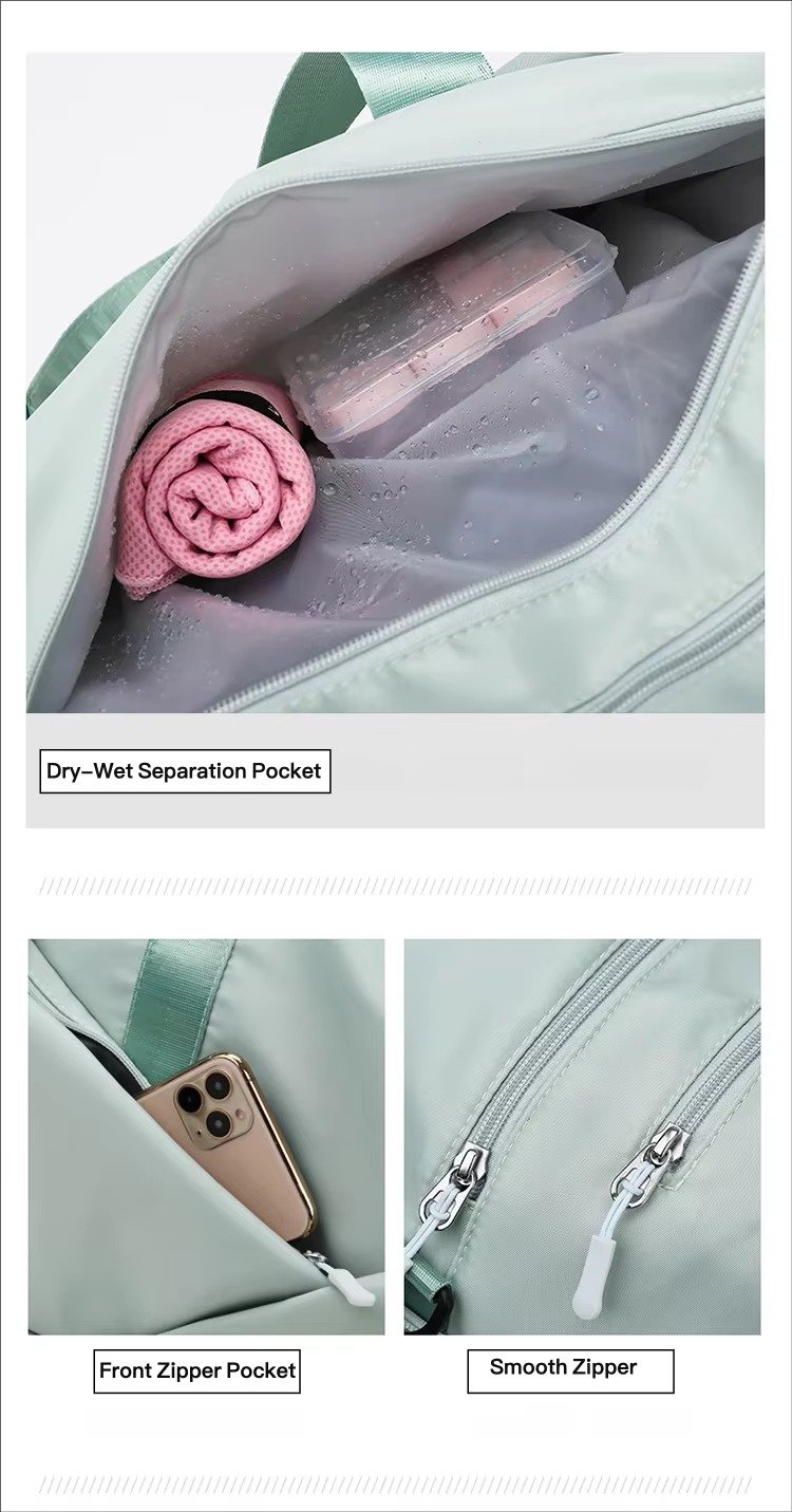 Design Waterproof Leisure Sport Fitness Bag Portable Large Capacity Shoe Compartment Dry Wet Separation Travel Bags detail image