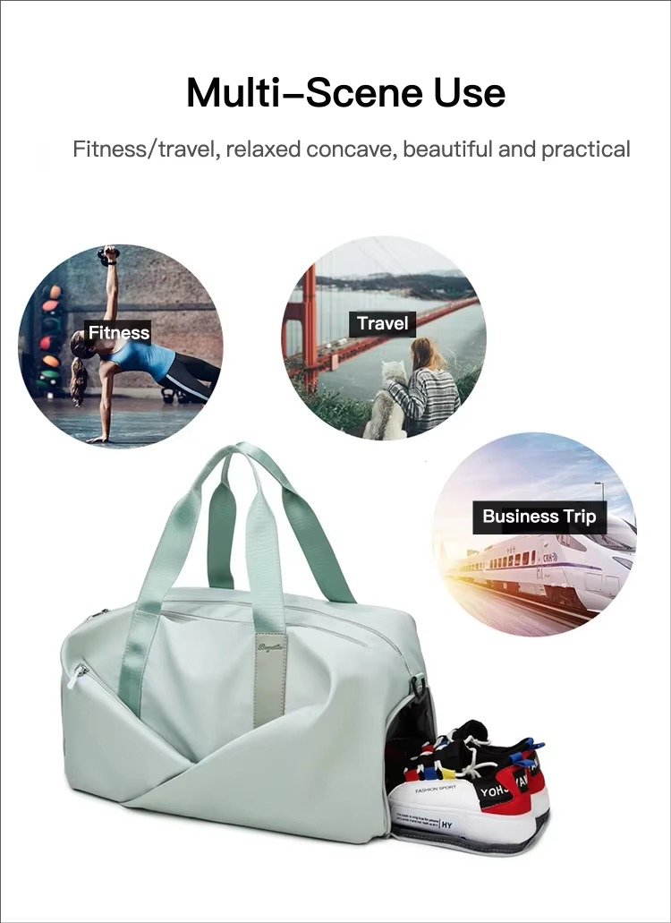 Design Waterproof Leisure Sport Fitness Bag Portable Large Capacity Shoe Compartment Dry Wet Separation Travel Bags detail image