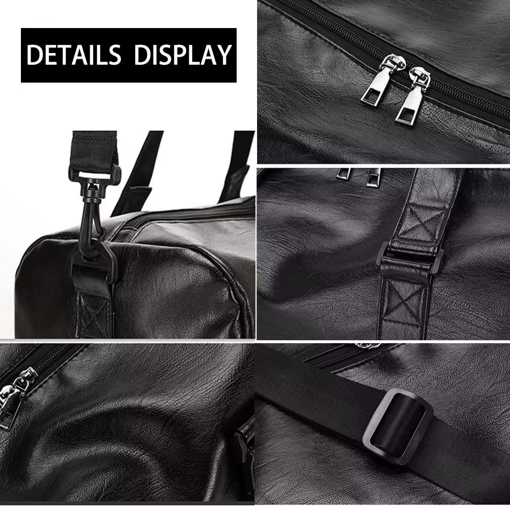 Waterproof Shoe Compartment PU Leather Sports Travel Lightweight Duffel Bag product detail