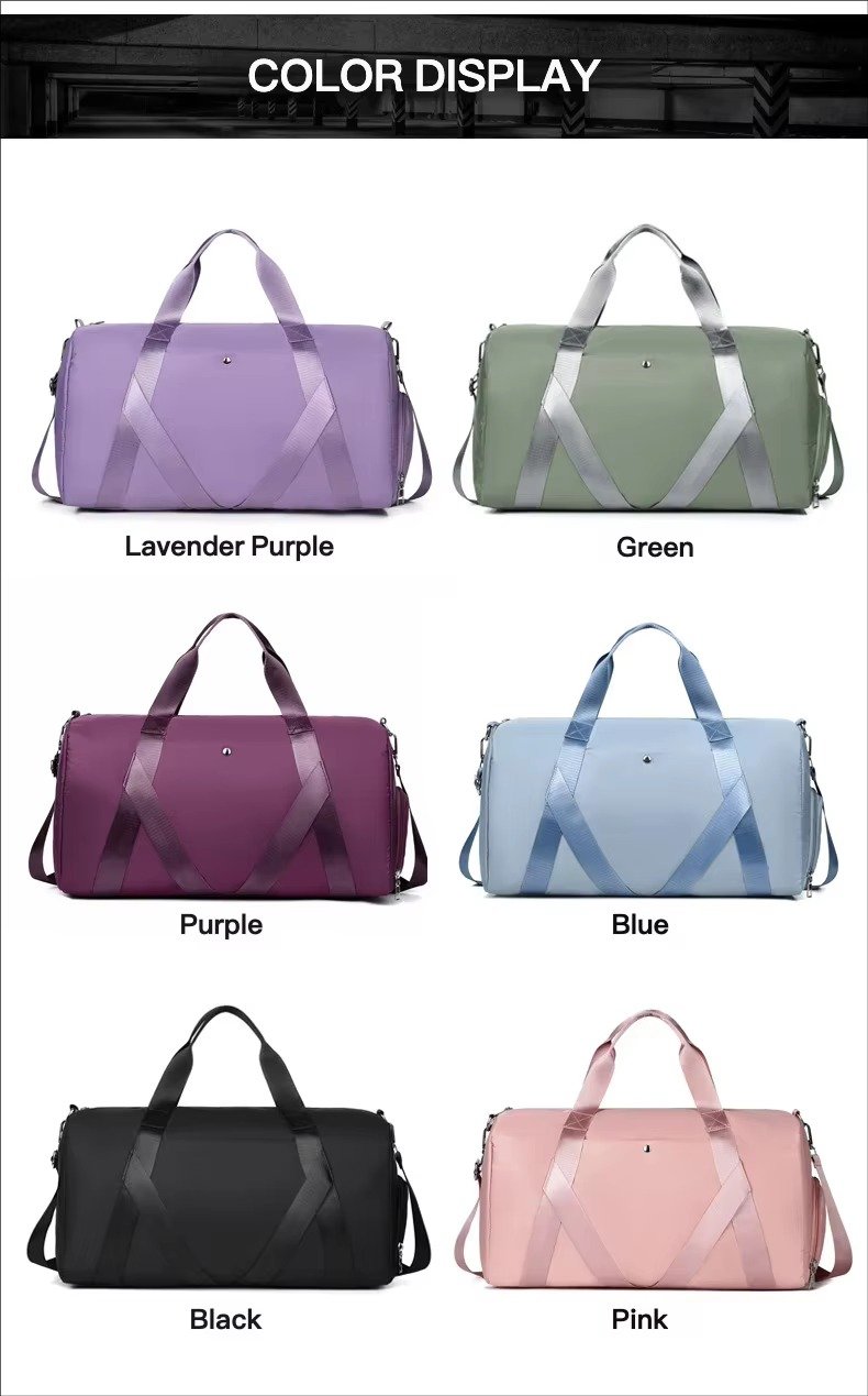Customized Logo Large Capacity Duffle Bags Waterproof Yoga Gym Crossbody Travel Bag with Dry Wet Separation and Shoe Compartment detail image