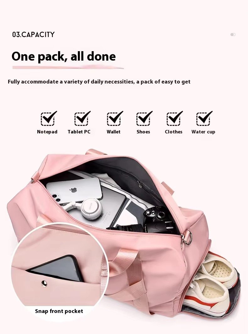 Customized Logo Large Capacity Duffle Bags Waterproof Yoga Gym Crossbody Travel Bag with Dry Wet Separation and Shoe Compartment detail image