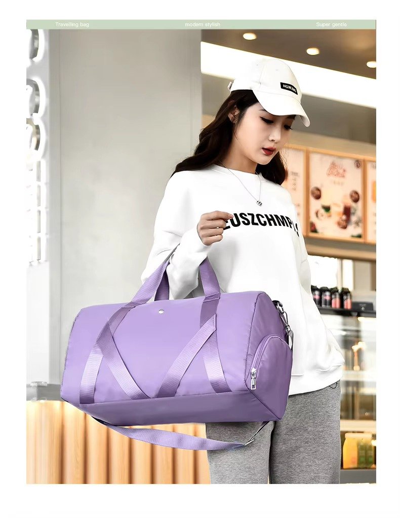 Customized Logo Large Capacity Duffle Bags Waterproof Yoga Gym Crossbody Travel Bag with Dry Wet Separation and Shoe Compartment detail image