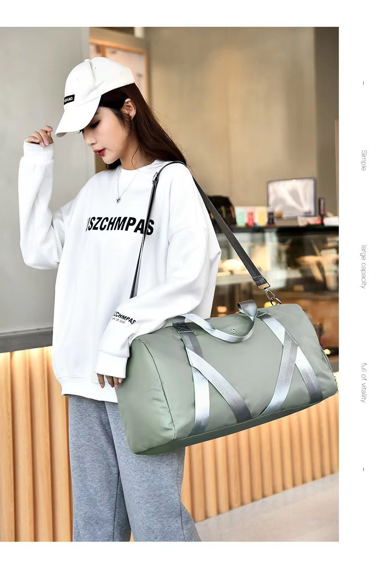 Customized Logo Large Capacity Duffle Bags Waterproof Yoga Gym Crossbody Travel Bag with Dry Wet Separation and Shoe Compartment detail image