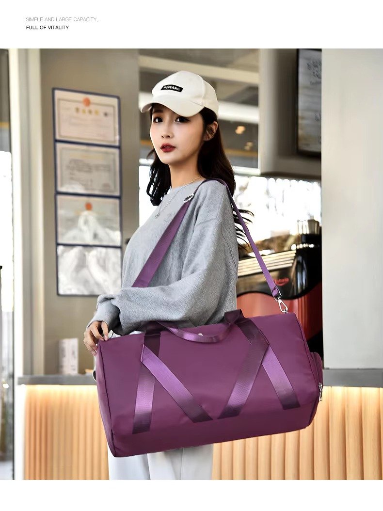 Customized Logo Large Capacity Duffle Bags Waterproof Yoga Gym Crossbody Travel Bag with Dry Wet Separation and Shoe Compartment detail image