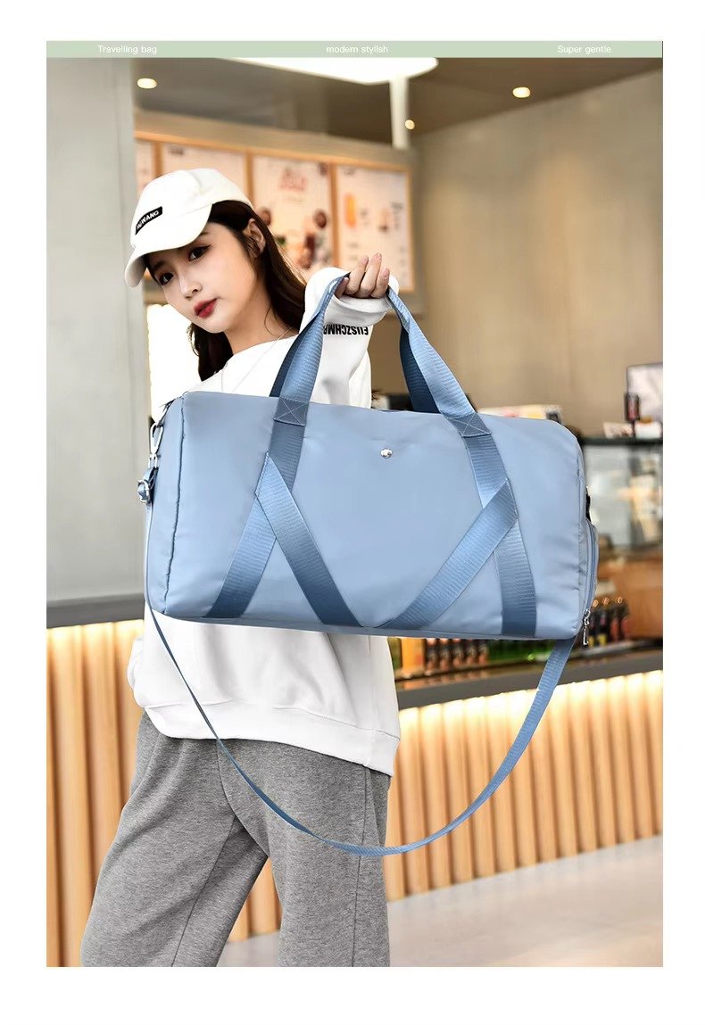 Customized Logo Large Capacity Duffle Bags Waterproof Yoga Gym Crossbody Travel Bag with Dry Wet Separation and Shoe Compartment detail image