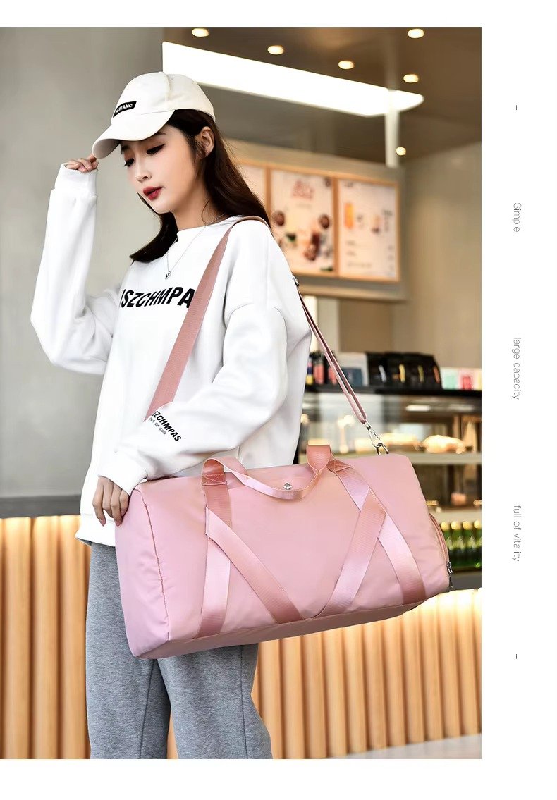 Customized Logo Large Capacity Duffle Bags Waterproof Yoga Gym Crossbody Travel Bag with Dry Wet Separation and Shoe Compartment detail image