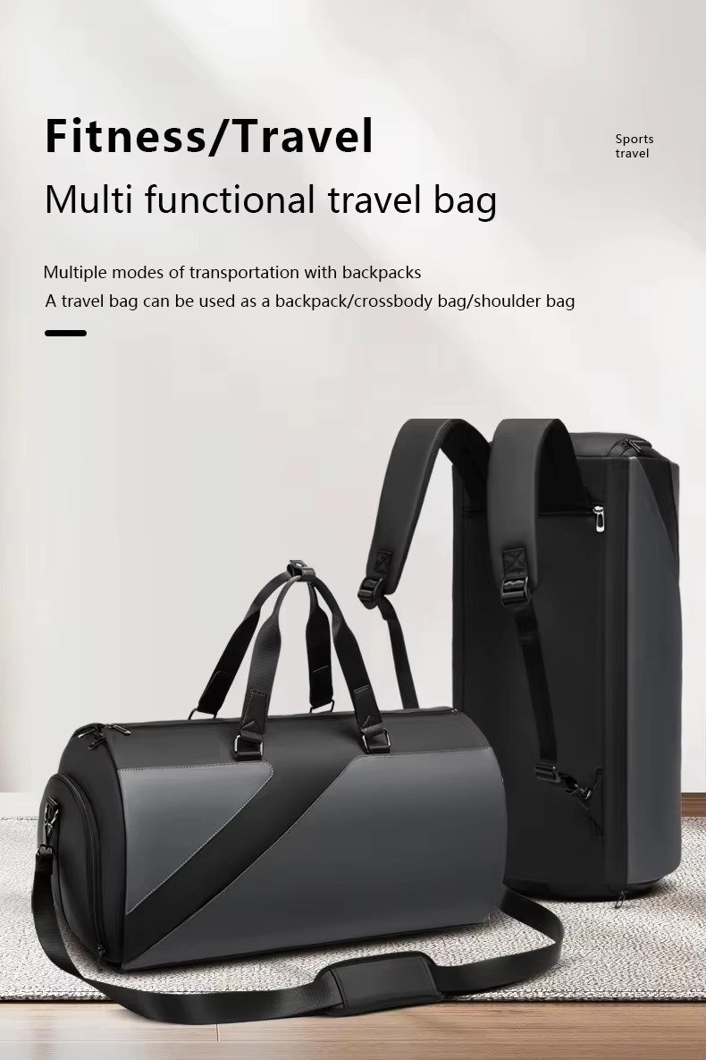 Factory Wholesale Custom High Quality Foldable Black Suit Garment Bag Large Capacity Waterproof Travel Bag with Shoe Compartment product detail