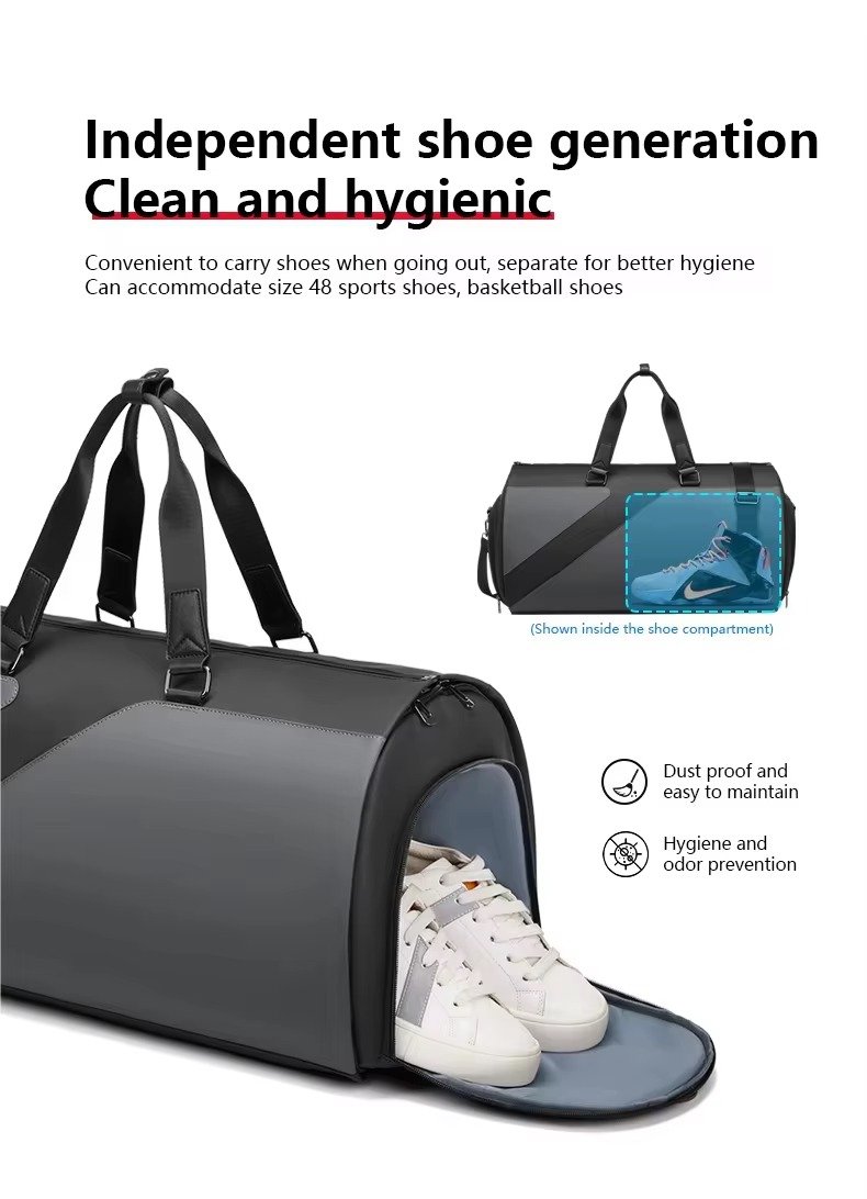 Factory Wholesale Custom High Quality Foldable Black Suit Garment Bag Large Capacity Waterproof Travel Bag with Shoe Compartment product detail