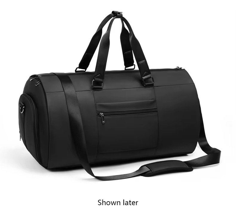 Factory Wholesale Custom High Quality Foldable Black Suit Garment Bag Large Capacity Waterproof Travel Bag with Shoe Compartment product detail