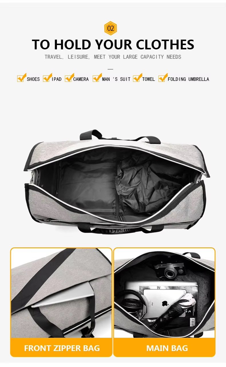 High Quality Custom Logo Convertible Garment Bag Waterproof Suit Travel Bag Foldable Carry on Duffle Bags with Shoes Compartment product detail