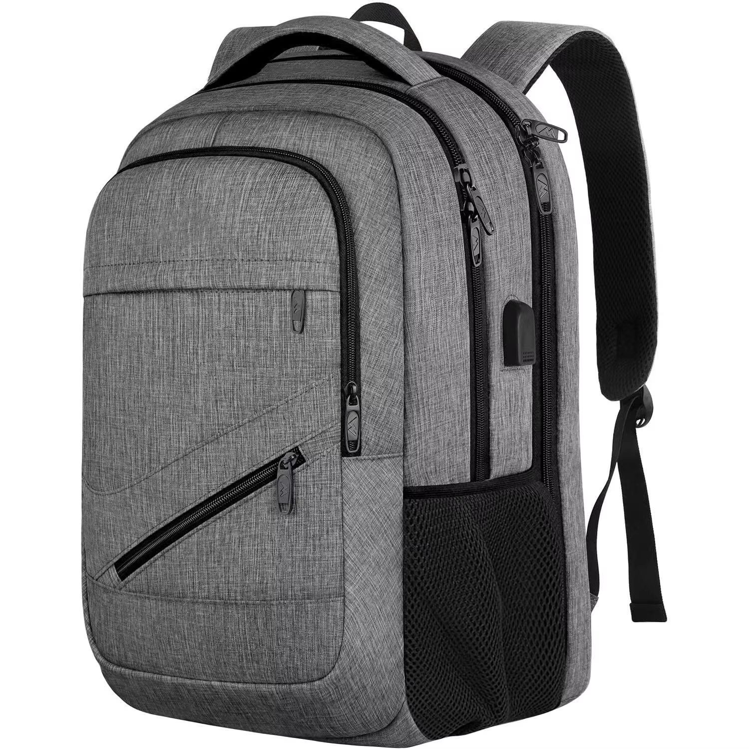 Large Capacity USB Business Travel School Polyester Laptop Backpack product detail