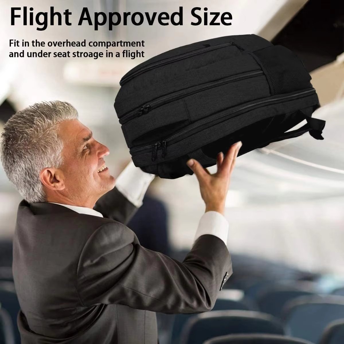 Large Capacity USB Business Travel School Polyester Laptop Backpack product detail