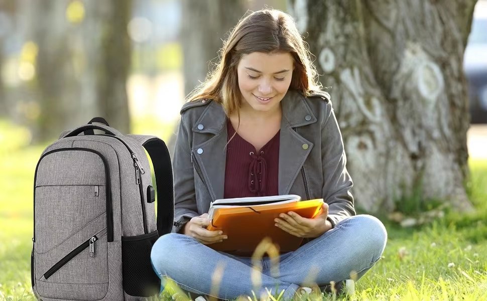 Large Capacity USB Business Travel School Polyester Laptop Backpack product detail
