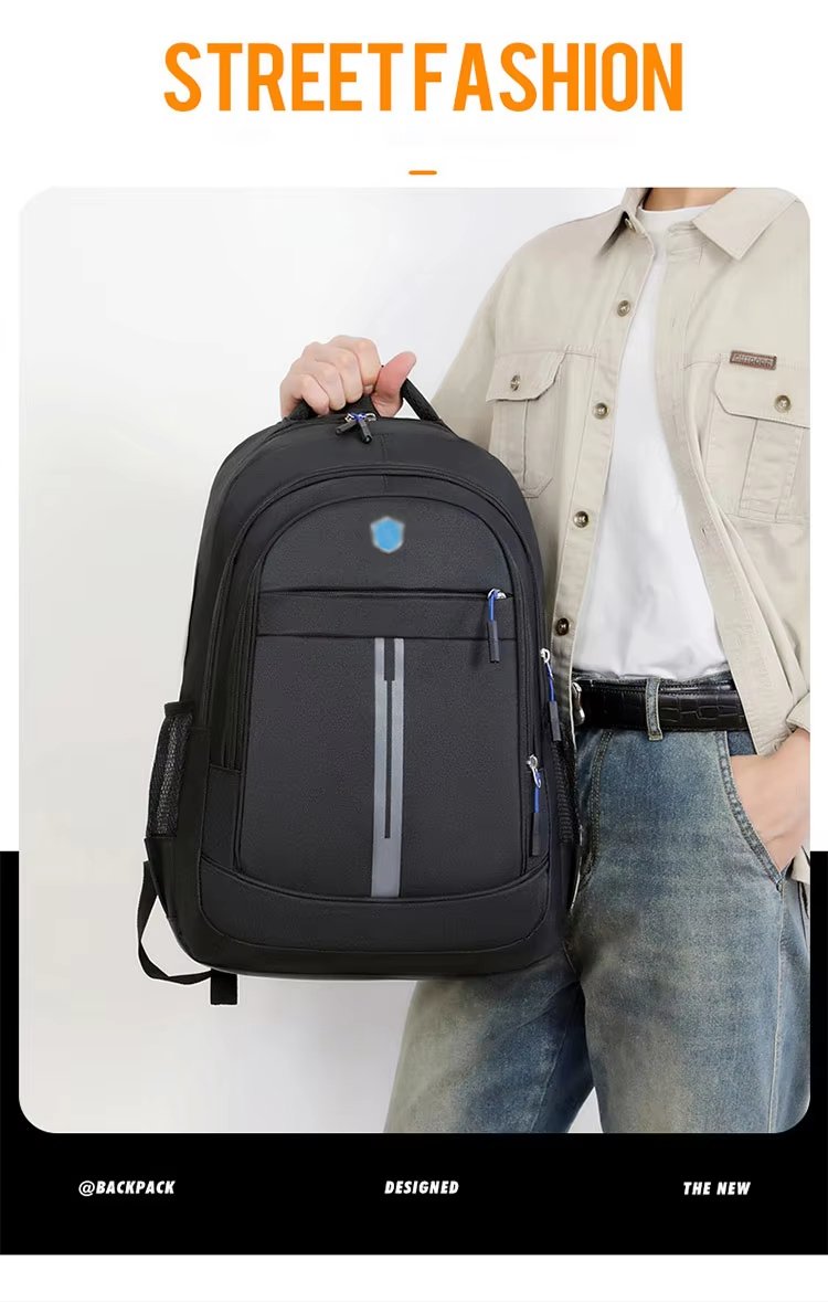 Water-Resistant USB Modern Business School Polyester Laptop Backpack product detail