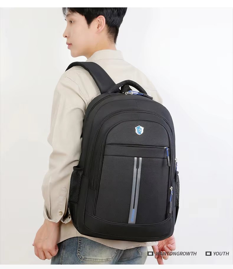 Water-Resistant USB Modern Business School Polyester Laptop Backpack product detail